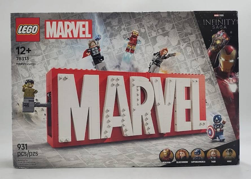 LEGO Marvel Logo & Minifigures Collectible Building Toy 76313.SEE DETAILS.