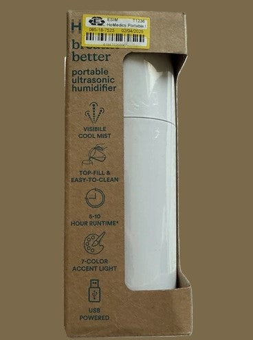 HoMedics Portable Ultrasonic Humidifier White
