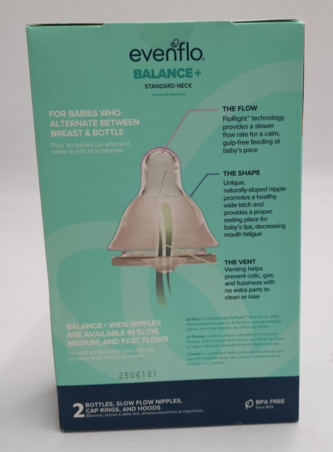 Evenflo Balance Standard-Neck Anti-Colic Baby Bottles - 9oz/2pk