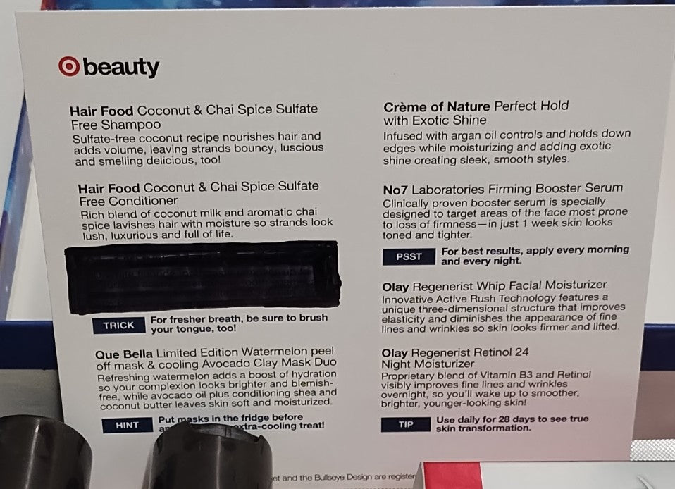 Target Beauty Box - In With The New - SET OF 7 SAMPLERS