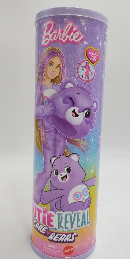 Barbie 11.5" Cutie Reveal Doll & Accessories in Share Bear Plush Costume Purple Hair/Blue Eyes with 10 Surprises