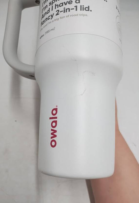 Owala 40oz Stainless Steel Straw Tumbler with Handle -White -READ DESCRIPTION!!!