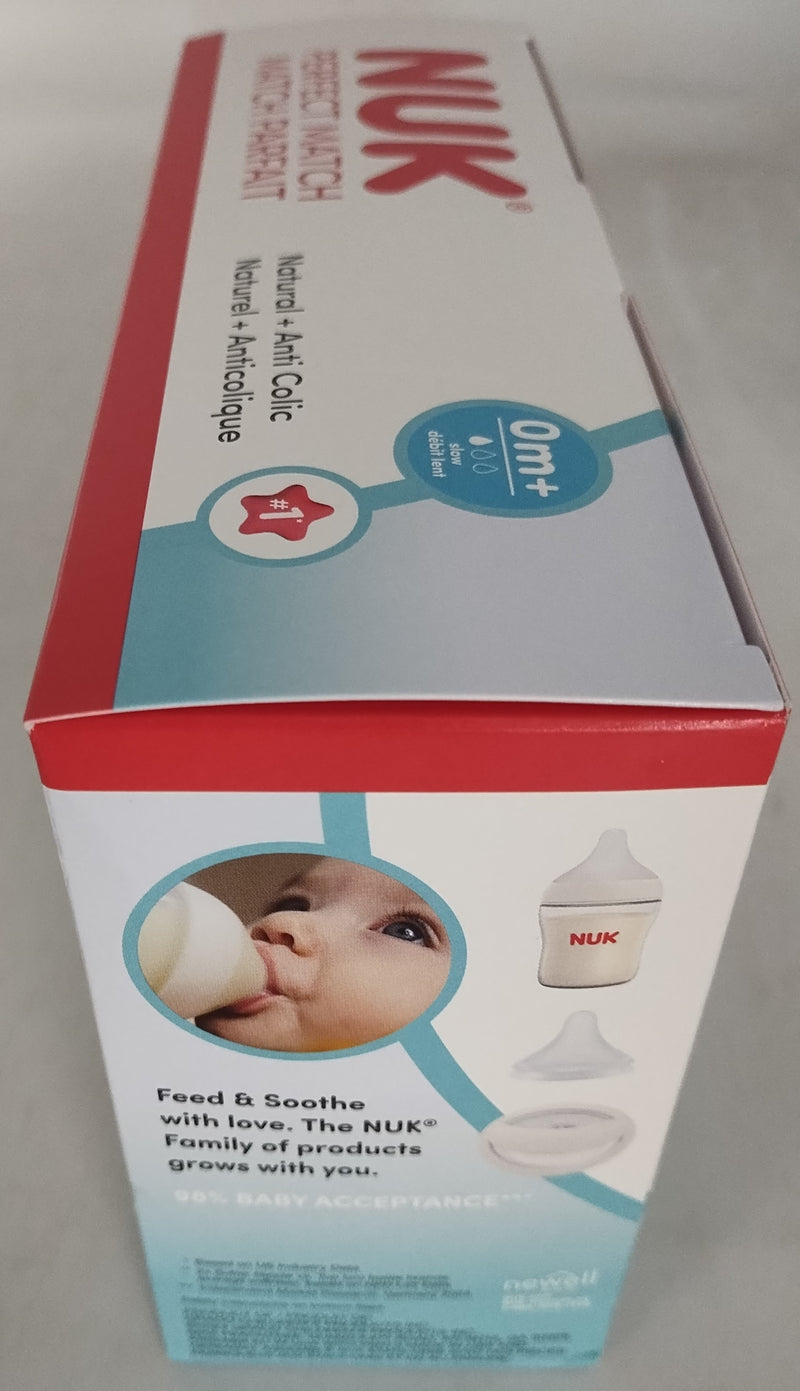 NUK Perfect Match Baby Bottle - Slow Flow - 5oz/3pk