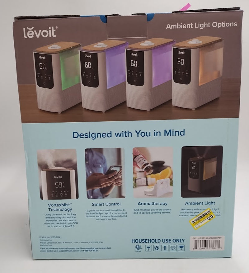 Levoit 4.5L Oasis Mist Smart Humidifier: Ultrasonic
