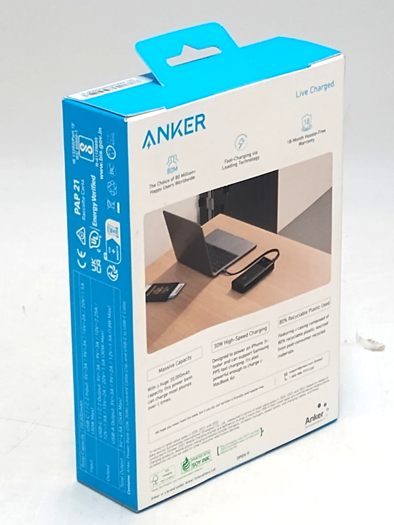 Anker 20000mAh 30W Power Bank - Black *SEALED*