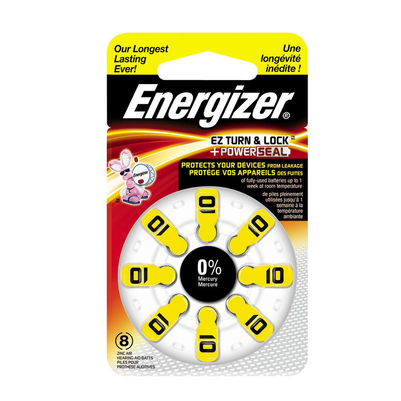 Energizer Hearing Aid Size 10 Batteries, 8 ct (AZ10DP-8)