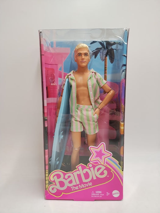 Barbie: The Movie Ken Doll Wearing Pastel Striped Beach Matching Set SEE DETAILS