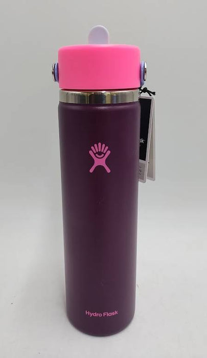 Hydro Flask 24oz Wide Mouth Flex Straw Water Bottle Sugar Plum READ DESCRIPTION