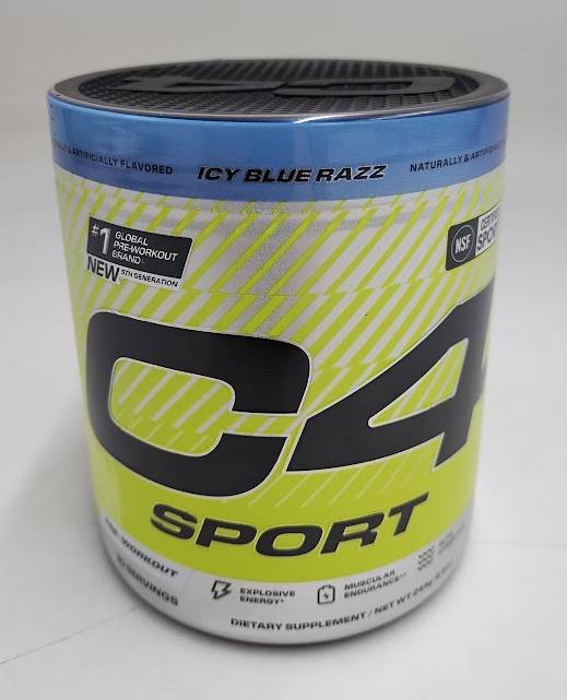 Cellucor C4 Sport Pre-Workout - Blue Razz - 8oz/20 Servings EXP 06/2027