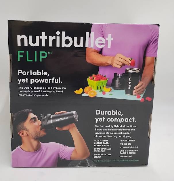 nutribullet Flip Portable Blender with Black Insulated Cup