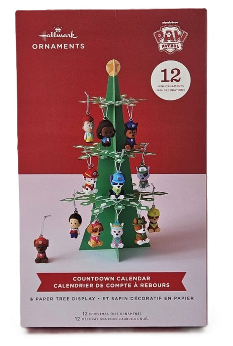 Hallmark 12pc PAW Patrol Countdown Calendar Mini Christmas Tree Ornament Set