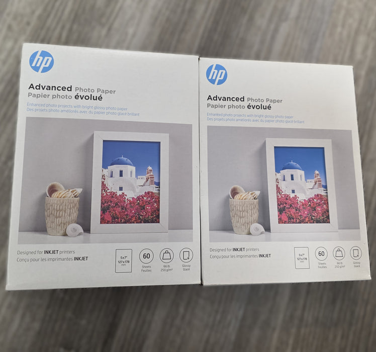 2 PACK!!! HP Advanced Photo Glossy Paper - White (Q8690A) (120 SHEETS TOTAL)