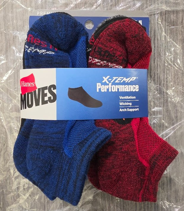 Hanes Premium Boys' 6pk No Show Socks - M