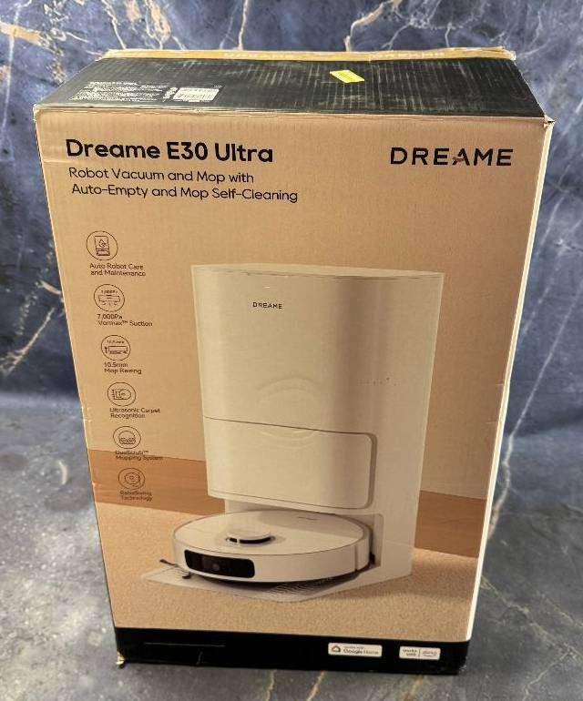 Dreame E30 Ultra Robot Vacuum and Mop White: Self-Emptying Cordless (LOCAL PICKUP ONLY)