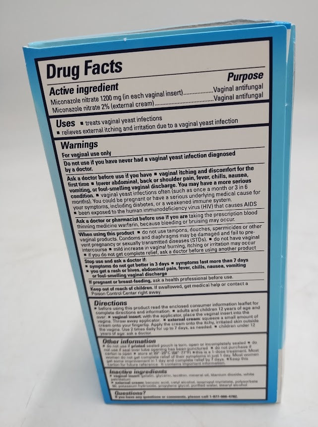 Monistat 1-Dose Yeast Infection Treatment Ovule Insert & External Itch Cream - 0.41oz EXP: 09/2026