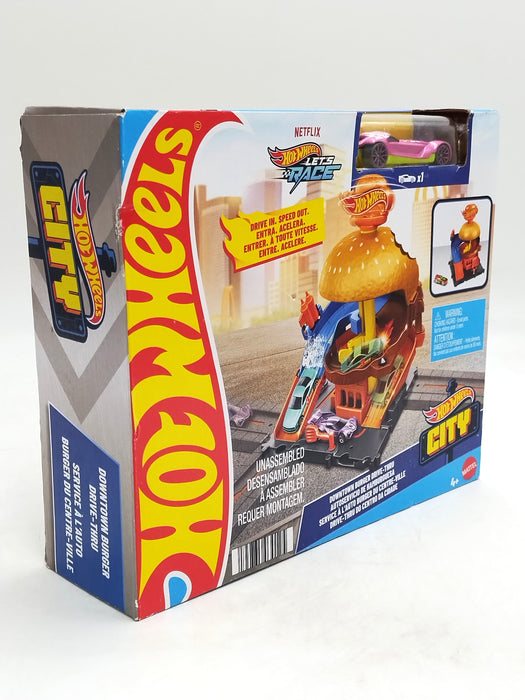 Hot Wheels City Downtown Burger Drive-Thru Playset *SEE DETAILS*