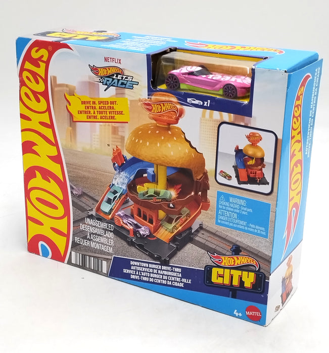 Hot Wheels City Downtown Burger Drive-Thru Playset *SEE DETAILS*