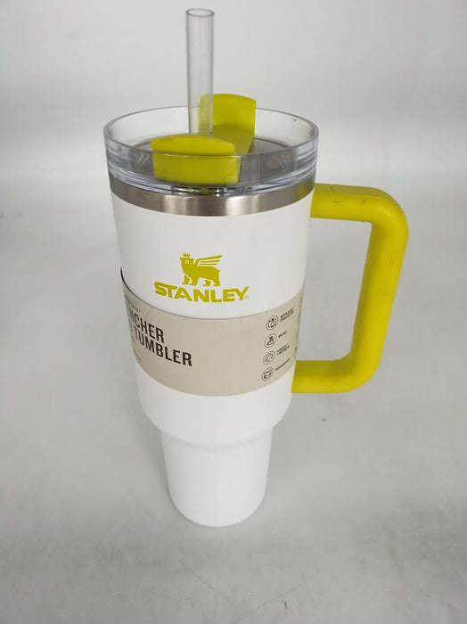 Stanley 40oz Stainless Steel H2.0 Tumbler - White/Electric Yellow SEE DETAILS