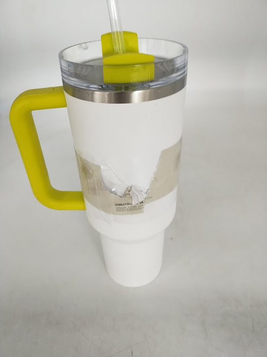 Stanley 40oz Stainless Steel H2.0 Tumbler - White/Electric Yellow SEE DETAILS