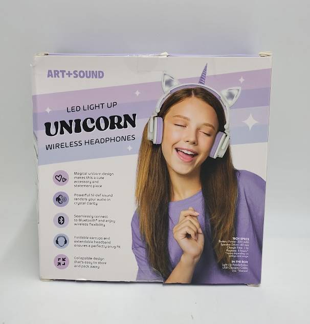 ART+SOUND LED Light Up Unicorn Bluetooth Headphones SEE DETAILS