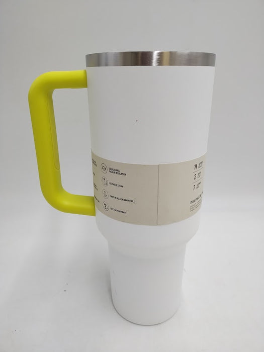 Stanley 40oz Stainless Steel H2.0 Tumbler - White/Electric Yellow SEE DETAILS
