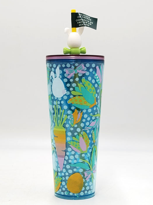2025 Spring Starbucks Easter 24 oz Tumbler with Silicone Bunny Stopper