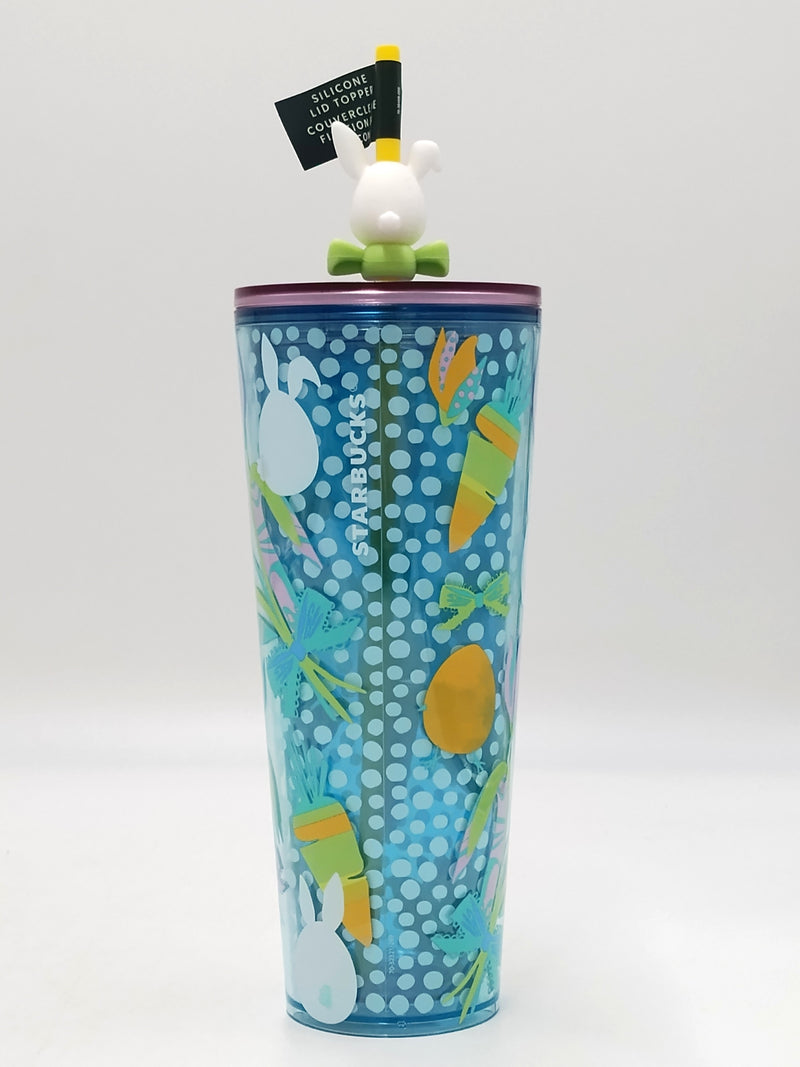2025 Spring Starbucks Easter 24 oz Tumbler with Silicone Bunny Stopper