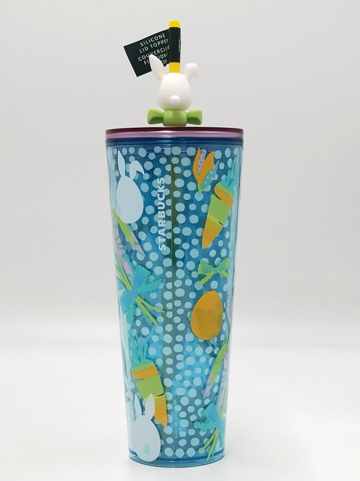 2025 Spring Starbucks Easter 24 oz Tumbler with Silicone Bunny Stopper