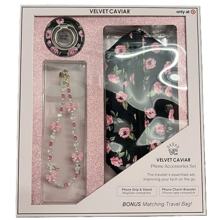 VELVET CAVIAR Phone Accessories Set - Pink Rose Floral