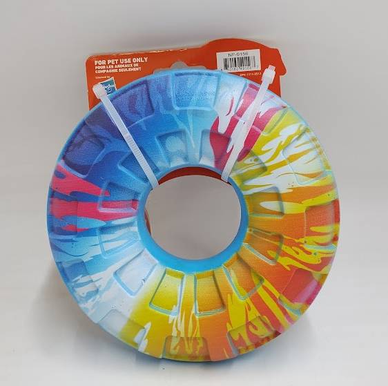NERF TPR Color Blast Squeak Dog Ring Toys