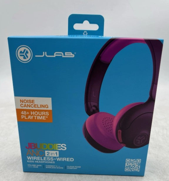JLab JBuddies Bluetooth Wireless ANC Kids' Headphones - Purple/Pink