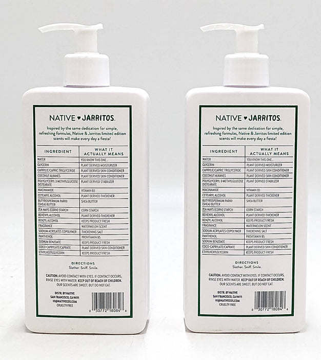 LOT of 2! Native Limited Edition x Jarritos - Watermelon - Hand & Body Lotion