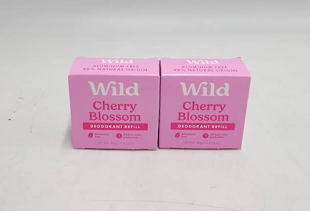 2 PACK! Wild - Cherry Blossom - Aluminum Free Deodorant Refill - 1.4oz
