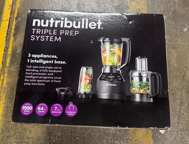 NutriBullet 64oz Triple Prep System Blender and Food Processor, Gray (LOCAL PICKUP ONLY)