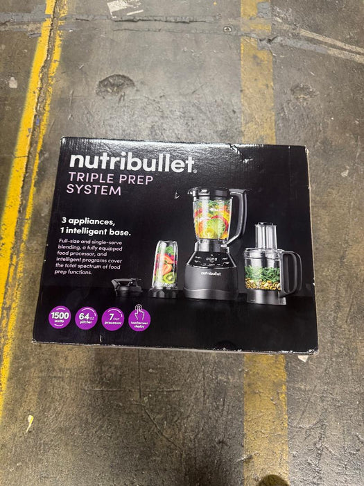 NutriBullet 64oz Triple Prep System Blender and Food Processor Dishwasher-Safe, Gray (LOCAL PICKUP ONLY)