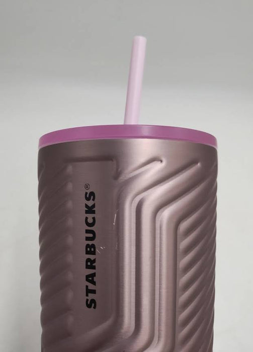 Starbucks 2025 Geometric Soft Rose Stainless Steel Tumbler Venti 24oz SEE DETAIL