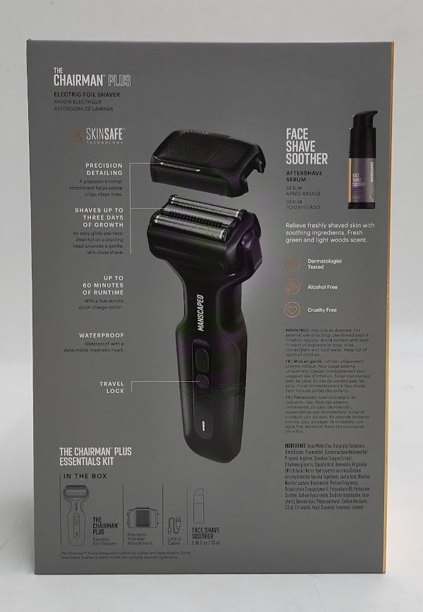 Manscaped The Chairman Plus Essentials Electric Face Shaver Kit