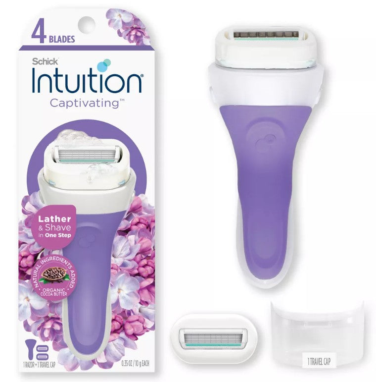 Intuition Women's 4 Blades Reusable Captivating Razor Kit - 3ct
