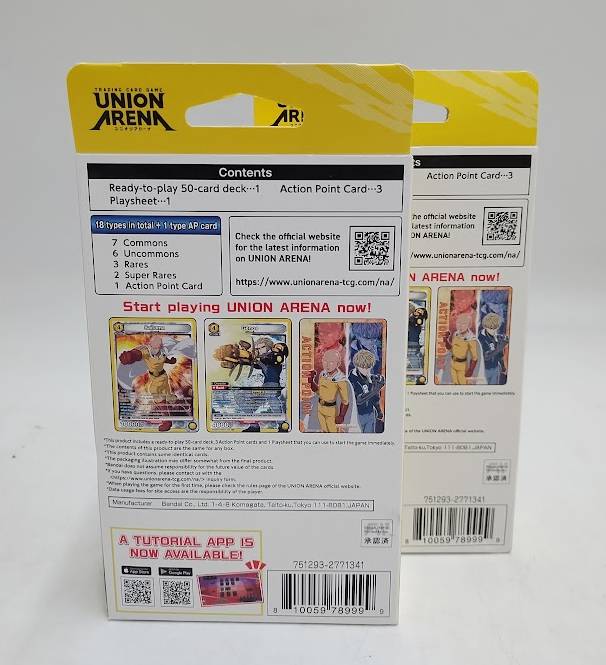 2 PACK!! Union Arena Trading Card Game: One Punch Starter Deck