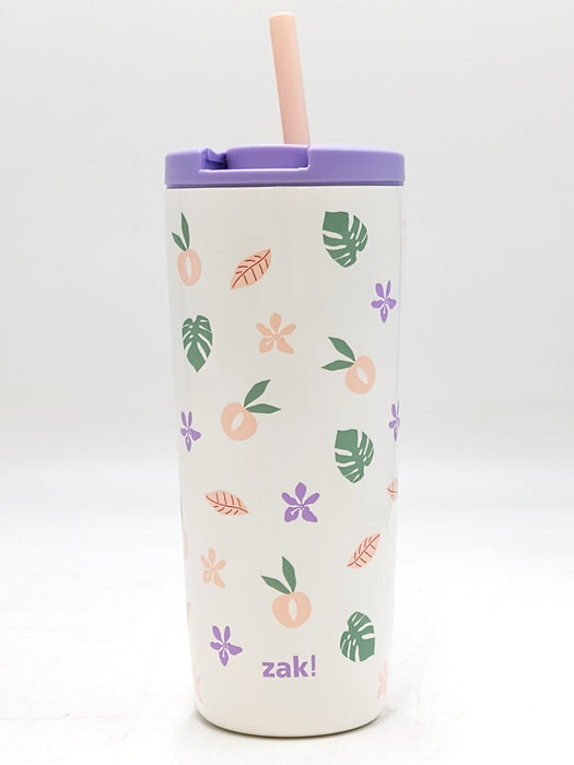 Purple Peachy Print Zak Designs 20 fl.oz Stainless Steel Tumbler *SEE DETAILS*