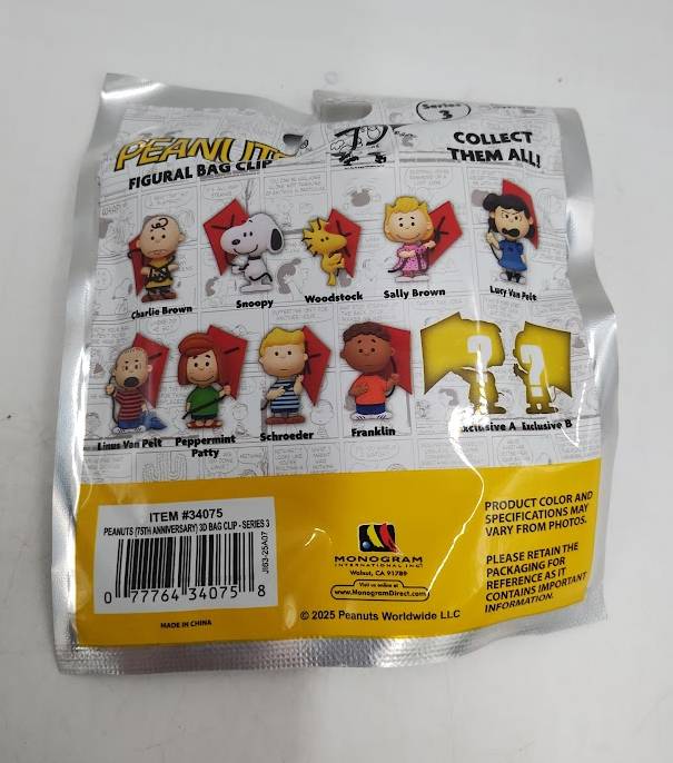 Excell Peanuts S3 Bag Clip Mini Figure