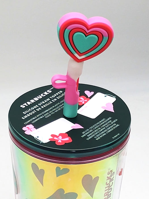 Starbucks 2024 Valentine's Hydrangea 24 oz. w/ Silicone Heart Stopper