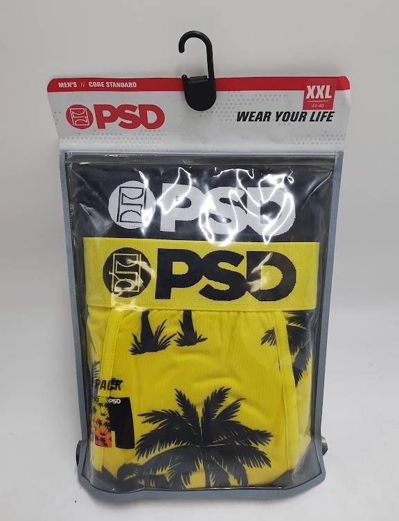 PSD Mens Tropic Sunrise Print Briefs 2pk - Palm Sunrise/Black XXL