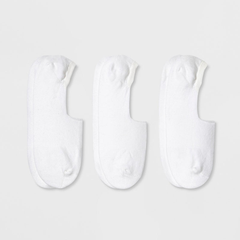 Men's 3pk Liner Socks - Goodfellow & Co White 6-12