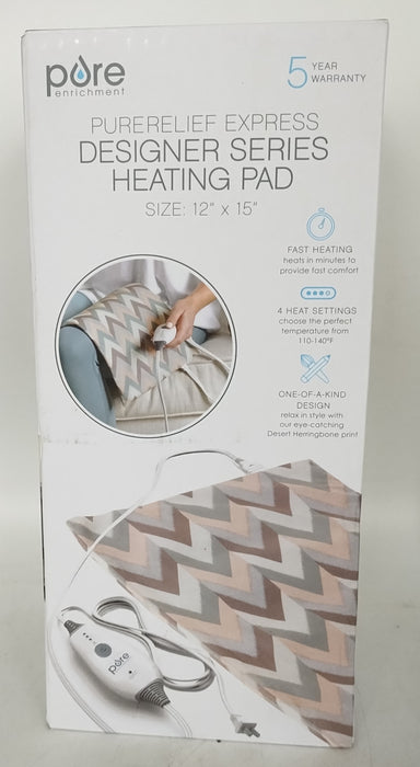 Express Designer Series Electric Heating Pad - 12" x 15" - Desert Herringbone