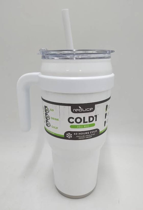 Reduce 40oz Cold1 Stainless Steel Straw Tumbler White READ DESCRIPTION