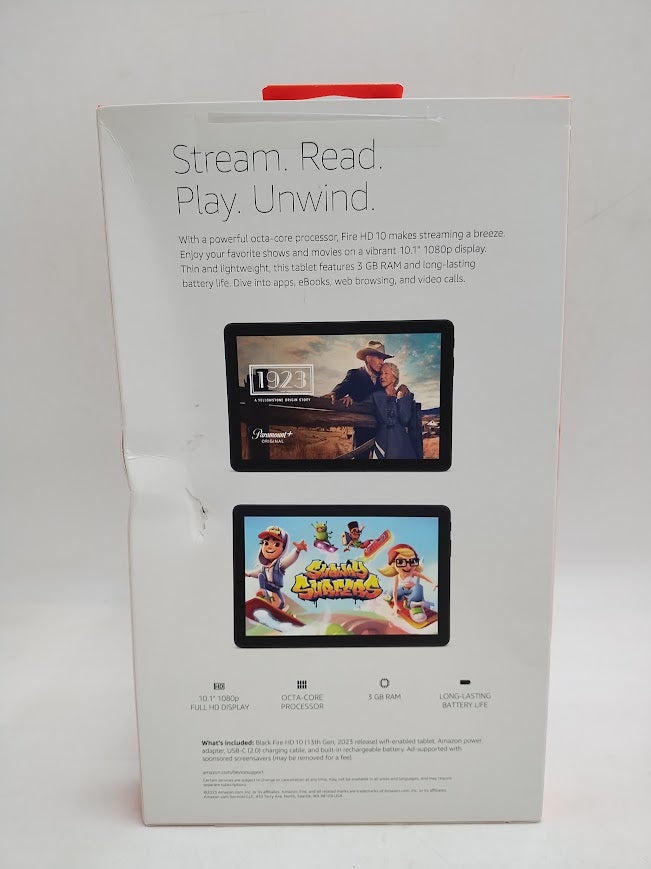 Amazon Fire HD 10" 32GB Tablet (2023 Release) - Black **BRAND NEW, OPEN BOX**