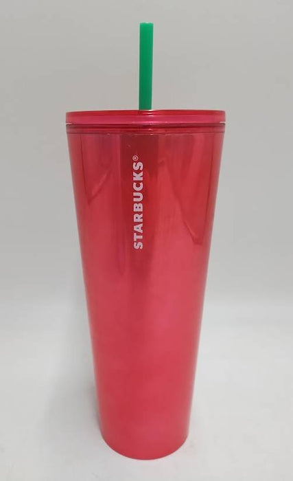 Starbucks Red Tumbler With Straw Cold Cup 24Oz - Venti READ DESCRIPTION !!!