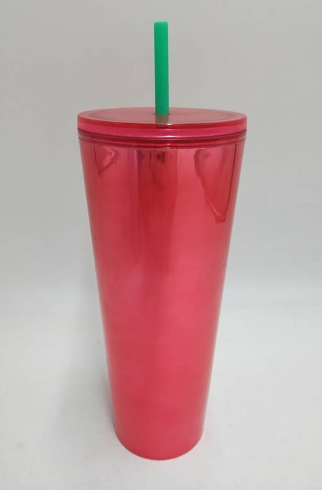 Starbucks Red Tumbler With Straw Cold Cup 24Oz - Venti READ DESCRIPTION !!!
