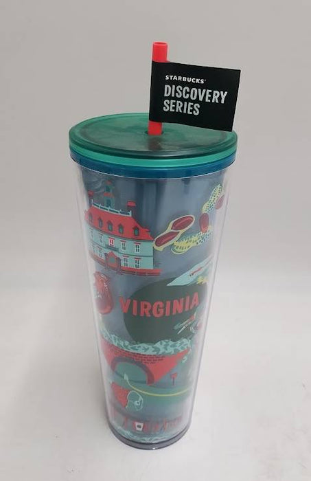 Starbucks Virginia Discovery 24oz Cold Cup Travel Tumbler READ DESCRIPTION!!
